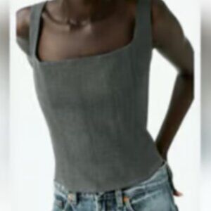 Zara Gray Corset Top